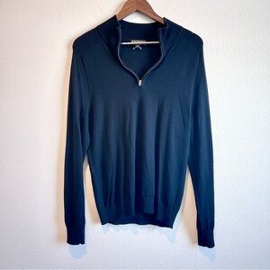 Express Black 1/4 Zip Merino Wool Blend Sweater Knit Pullover M
